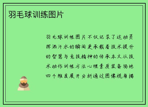 羽毛球训练图片